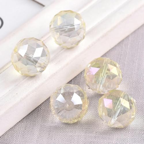 5 Stück 20 mm große, runde, bunte, plattierte Glasperlen für die Schmuckherstellung, DIY-Basteln-Gelb-20 mm 5 Stück 20 mm große, runde, bunte, plattierte Glasperlen für die Schmuckherstellung, DIY-Basteln-Gelb-20 mm von YOGAES