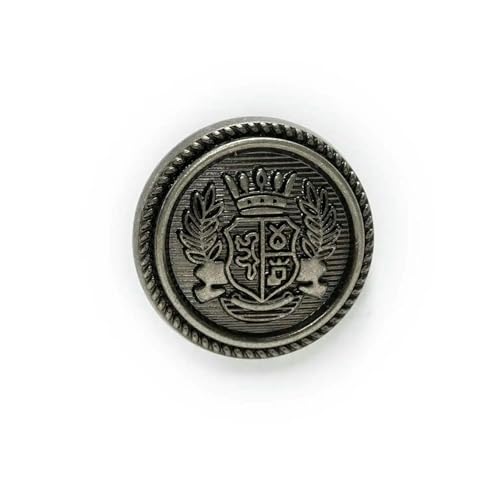 5 Stück runde, geschnitzte Anstecker, Emaille-Metallknöpfe zum Nähen, Scrapbook, für Jacken, Blazer, Pullover, Basteln, Handarbeit, Kleidung, 15–25 mm, Antiksilber, 15 mm von YOGAES