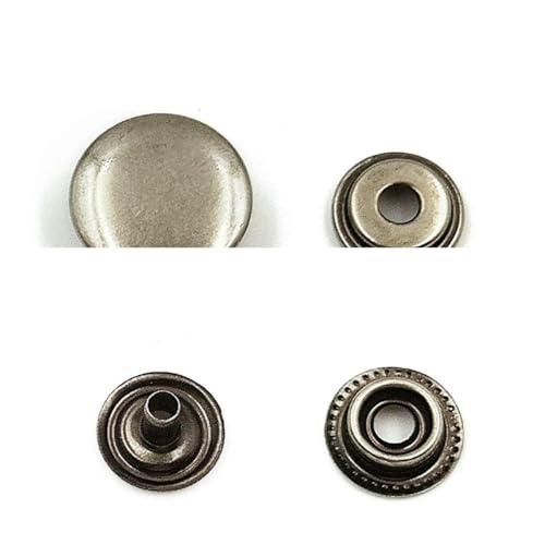 50 Sets Druckknöpfe aus Metall, Druckknöpfe zum Nähen von Kleidung, Kleidersäcken, Schuhen, Lederhandwerk, 831/633/655/201/203, Nickel B, 20 mm von YOGAES