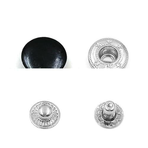 50 Sets Druckknöpfe aus Metall, Druckknöpfe zum Nähen von Kleidung, Kleidersäcken, Schuhen, Lederhandwerk, 831/633/655/201/203, Schwarz A, 17 mm 50 Sets Druckknöpfe aus Metall, Druckknöpfe zum Nähen von Kleidung, Kleidersäcken, Schuhen, Lederhandwerk, 831/633/655/201/203, Schwarz A, 17 mm von YOGAES