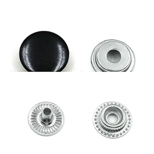50 Sets Druckknöpfe aus Metall, Druckknöpfe zum Nähen von Kleidung, Kleidersäcken, Schuhen, Lederhandwerk, 831/633/655/201/203, Schwarz B, 10 mm 50 Sets Druckknöpfe aus Metall, Druckknöpfe zum Nähen von Kleidung, Kleidersäcken, Schuhen, Lederhandwerk, 831/633/655/201/203, Schwarz B, 10 mm von YOGAES