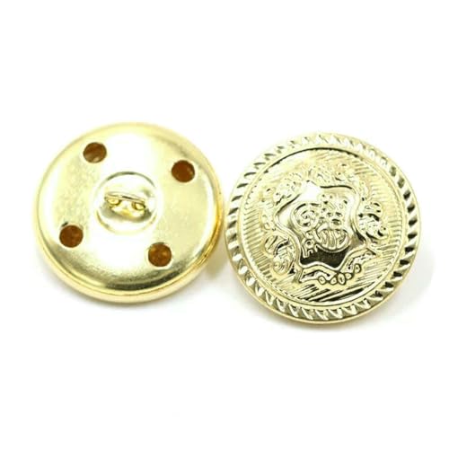 50 Stück 15–25 mm Metallknöpfe, antiker Messing-Ösenknopf für Kleidung, Jeans, Reparaturset, Handarbeitsschnalle, DIY-Strick-Nähzubehör, B3-15-Gold-20 mm von YOGAES