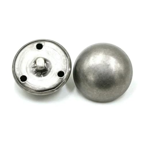 50 Stück 15–25 mm Metallknöpfe, antiker Messing-Ösenknopf für Kleidung, Jeans, Reparaturset, Handarbeitsschnalle, DIY-Strick-Nähzubehör, ZK2000, GunBlack, 25 mm von YOGAES