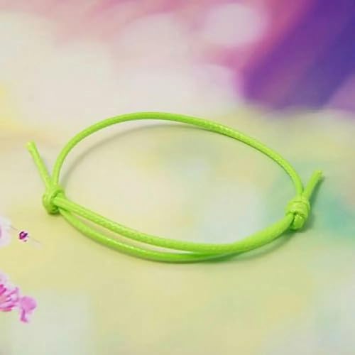 50 Stück gemischte Farben, verstellbar, einfach gewebt, gewachste Polyesterschnur für die Herstellung von Armbändern, DIY-Schmuckzubehör, Rasengrün von YOGAES