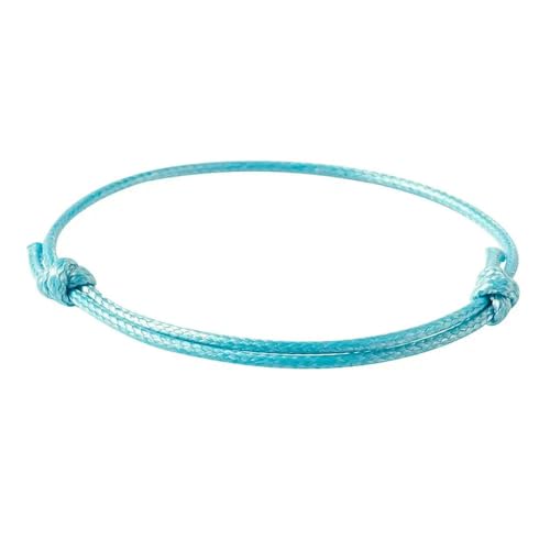 50 Stück gemischte Farben, verstellbar, einfach gewebt, gewachste Polyesterschnur für die Herstellung von Armbändern, DIY-Schmuckzubehör, himmelblau von YOGAES