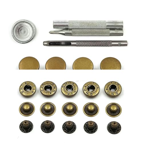 50er-Set Druckknöpfe, Metall, Druckknöpfe, Set mit 4 optionalen Installationswerkzeugen für Kleidung, Kleidersäcke, Schuhe, Lederhandwerk, Kupfer mit Werkzeug, 50er-Set Druckknöpfe, Metall, Druckknöpfe, Set mit 4 optionalen Installationswerkzeugen für Kleidung, Kleidersäcke, Schuhe, Lederhandwerk, Kupfer mit Werkzeug, von YOGAES