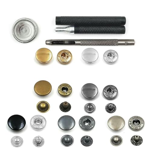 50er-Set Druckknopf, Metalldruckknöpfe, Druckknopfnieten, optionale Installationswerkzeuge für Kleidung, Kleidersäcke, Schuhe, Lederhandwerk, 70-teiliges Mix-Set B-20 von YOGAES
