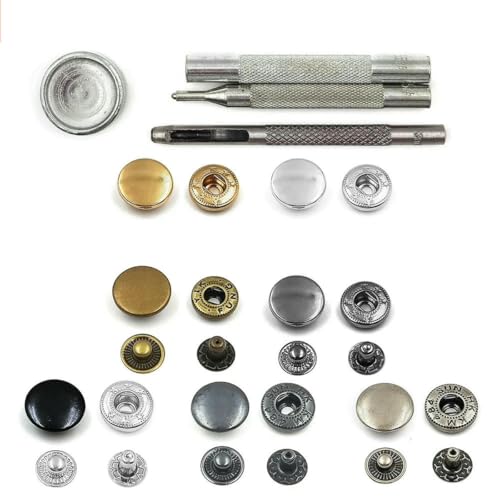 50er-Set Druckknopf, Metalldruckknöpfe, Druckknopfnieten, optionale Installationswerkzeuge für Kleidung, Kleidersäcke, Schuhe, Lederhandwerk, 70-teiliges Set mit gemis von YOGAES