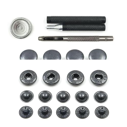 50er-Set Druckknopf, Metalldruckknöpfe, Druckknopfnieten, optionale Installationswerkzeuge für Kleidung, Kleidersäcke, Schuhe, Lederhandwerk, Schwarznickel-Set B-17 mm 50er-Set Druckknopf, Metalldruckknöpfe, Druckknopfnieten, optionale Installationswerkzeuge für Kleidung, Kleidersäcke, Schuhe, Lederhandwerk, Schwarznickel-Set B-17 mm von YOGAES