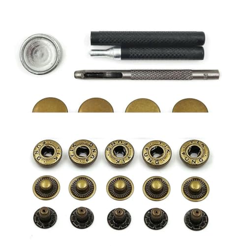 50er-Set Druckknopf-Set, Metalldruckknöpfe, Druckknopfnieten, optionale Installationswerkzeuge für Kleidung, Kleidersäcke, Schuhe, Lederhandwerk, Kupfer-Werkzeugset B-17 m 50er-Set Druckknopf-Set, Metalldruckknöpfe, Druckknopfnieten, optionale Installationswerkzeuge für Kleidung, Kleidersäcke, Schuhe, Lederhandwerk, Kupfer-Werkzeugset B-17 m von YOGAES