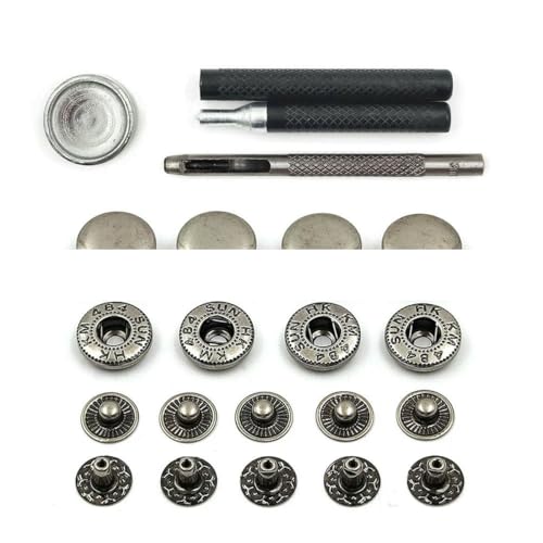 50er-Set Druckknopf-Set, Metalldruckknöpfe, Druckknopfnieten, optionale Installationswerkzeuge für Kleidung, Kleidersäcke, Schuhe, Lederhandwerk, Nickel-Werkzeugset B-20 m 50er-Set Druckknopf-Set, Metalldruckknöpfe, Druckknopfnieten, optionale Installationswerkzeuge für Kleidung, Kleidersäcke, Schuhe, Lederhandwerk, Nickel-Werkzeugset B-20 m von YOGAES