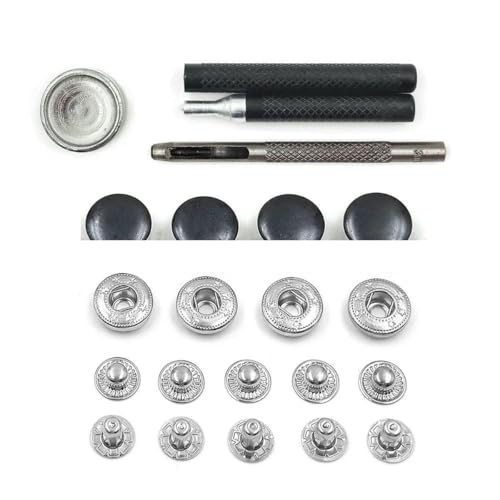 50er-Set Druckknopf-Set, Metalldruckknöpfe, Druckknopfnieten, optionale Installationswerkzeuge für Kleidung, Kleidersäcke, Schuhe, Lederhandwerk, schwarzes Werkzeugset B-1 50er-Set Druckknopf-Set, Metalldruckknöpfe, Druckknopfnieten, optionale Installationswerkzeuge für Kleidung, Kleidersäcke, Schuhe, Lederhandwerk, schwarzes Werkzeugset B-1 von YOGAES