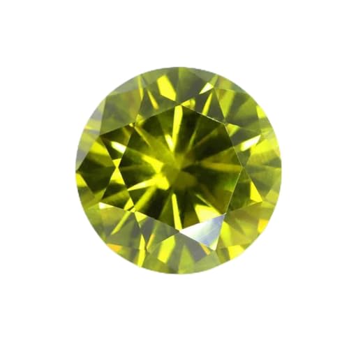 5A Zirkonia-Stein, mehrfarbig, runde Form, Brillantschliff, lose CZ-Steine, synthetische Edelsteine, Perlen für Schmuck, 0,8–12 mm, AAAAA-Peridot-2,5 mm, 100 Stück von YOGAES