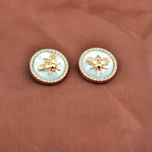 6 Stück Metallknöpfe mit Strassdekor, goldfarben, Biene, rosa, blau, für Kleidung, Mantel, Strickjacke, Pullover, 18–25 mm, wie abgebildet, blau, 25 mm, 6 Stück 6 Stück Metallknöpfe mit Strassdekor, goldfarben, Biene, rosa, blau, für Kleidung, Mantel, Strickjacke, Pullover, 18–25 mm, wie abgebildet, blau, 25 mm, 6 Stück von YOGAES