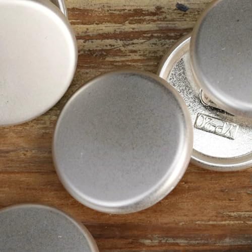 6 Stück schlichte Metallknöpfe für Jeans, Herrenhosen, Nähzubehör, Schwarz, Silber, Gold, matt, poliert, schlicht, Silber, 23,0 mm (6 Stück) von YOGAES