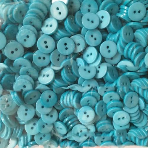 6 mm, 9 mm, 11 mm, 12 mm, dekorative Knöpfe für Handarbeiten, Harzknöpfe für Puppen, Scrapbooking, Nähknöpfe, 2 Löcher, 2 Löcher, seeblau, 11 mm, 400 Stück 6 mm, 9 mm, 11 mm, 12 mm, dekorative Knöpfe für Handarbeiten, Harzknöpfe für Puppen, Scrapbooking, Nähknöpfe, 2 Löcher, 2 Löcher, seeblau, 11 mm, 400 Stück von YOGAES