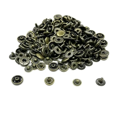 8mm Druckknöpfe Nieten Nähreparatur Silber/Gold/Schwarz/Bronze Metall Druckknopf Verschluss Kinderkleidung Knopf Gürtelschnalle-50 Sets von YOGAES