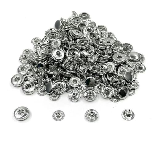 8mm Druckknöpfe Nieten Nähreparatur Silber/Gold/Schwarz/Bronze Metall Druckknopfverschluss Kinderkleidungsknopf Gürtelschnalle-50 Sets_b von YOGAES