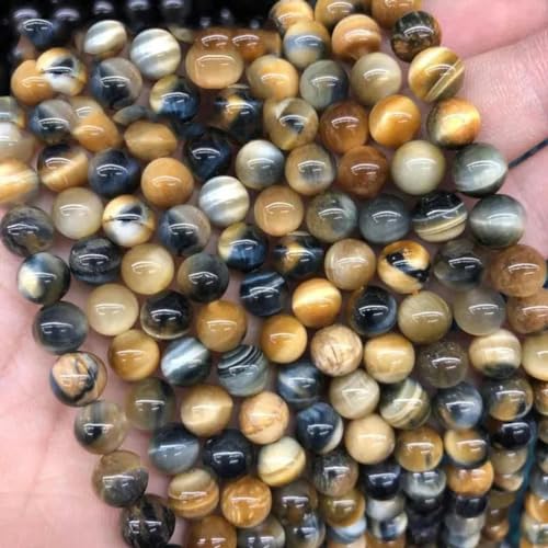 A+ Natürliche blaue gelbe Tigerauge-Achat-Perlen, Katzenaugen-Stein, runde Perlen, 38,1 cm Strang, 4, 6, 8, 10, 12 mm, für Schmuckherstellung, DIY-Armband, Traumtigerauge, 6 mm, 60 Stück Perlen A+ Natürliche blaue gelbe Tigerauge-Achat-Perlen, Katzenaugen-Stein, runde Perlen, 38,1 cm Strang, 4, 6, 8, 10, 12 mm, für Schmuckherstellung, DIY-Armband, Traumtigerauge, 6 mm, 60 Stück Perlen von YOGAES