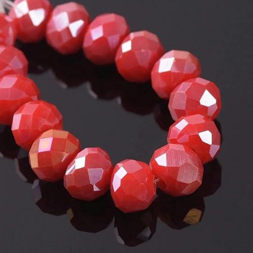 AB-plattierte Farben 3 x 2 mm 4 x 3,0 mm 6 x 4,0 mm 8 x 6 mm 10 x 7 mm 12 x 8 mm Rondelle, facettierte Kristallglas-Abstandsperlen zur Schmuckherstellung zum Selbermachen, undurchsichti von YOGAES