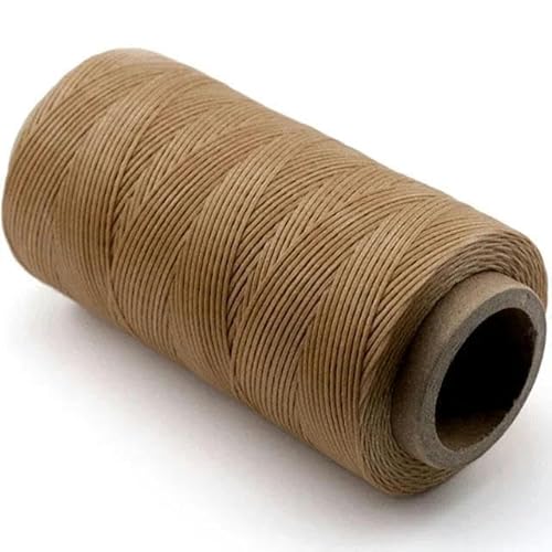 Flacher gewachster Faden zum Nähen von Leder, Wachsschnur, Polyesterschnur, Basteln, Nähen, Taschen, Buchbinden, Segeln, Armbänder, Geflecht, Schmuck, DIY, 10- Kaffeebraun-150D B-0,8 mm L-2 von YOGAES