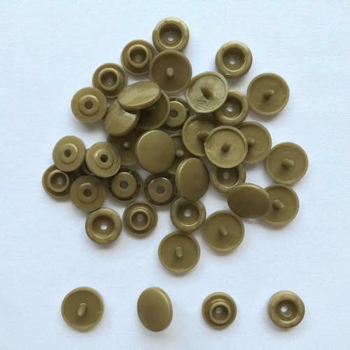 Großhandel T5 Druckknöpfe für Kleidung, DIY-Kleidungsstücke, Druckknöpfe, verwendet für Kinderwindeln, Lätzchen, Taschen, Ordner, 24 Farben, braun, 50er-Set von YOGAES