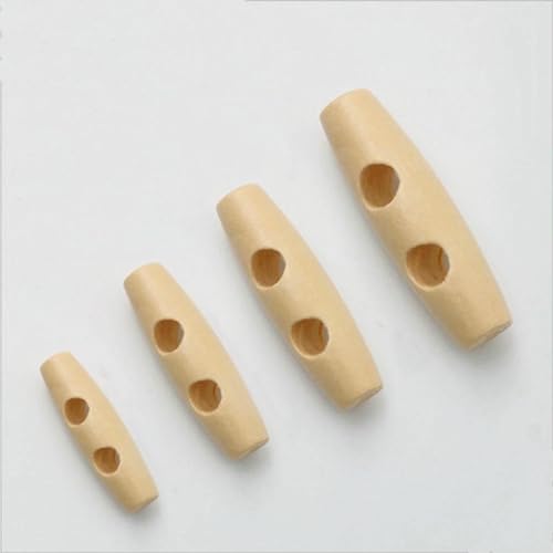 Horn-Knebelknöpfe, natürlicher Holzknopf mit 2 Löchern, Nähzubehör für handgefertigte DIY-Kleidungsaccessoires, 3/4/5/6 cm - 6 cm von YOGAES