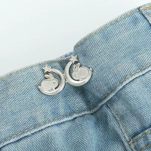 Jeansknopf Verstellbare Clips für Hosenröcke Taillenspanner Schnalle Druckknopfversteller Schmetterlingsnadelknopf Bekleidungszubehör-G Jeansknopf Verstellbare Clips für Hosenröcke Taillenspanner Schnalle Druckknopfversteller Schmetterlingsnadelknopf Bekleidungszubehör-G von YOGAES