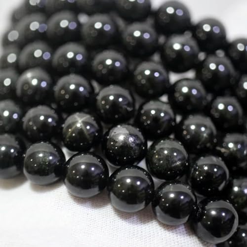 -Katzenauge Natürlicher, glatter runder Edelstein, schwarzer Diopsid, Perlenarbeit zur Schmuckherstellung, Design-Schwarz-9-10mm-1 Armband -Katzenauge Natürlicher, glatter runder Edelstein, schwarzer Diopsid, Perlenarbeit zur Schmuckherstellung, Design-Schwarz-9-10mm-1 Armband von YOGAES
