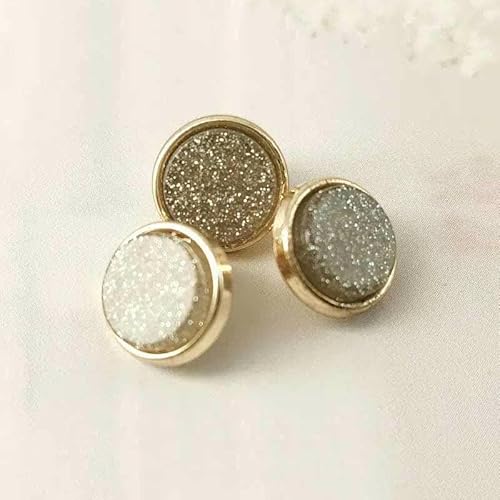 Kleine Metallknöpfe für Kinderkleidung zum Nähen von Hemden, Dekorationen, Handarbeiten, glänzende Materialien, Nähzubehör, Knöpfe, 5 Stück, Grau, 11,5 mm, 5 Stück von YOGAES