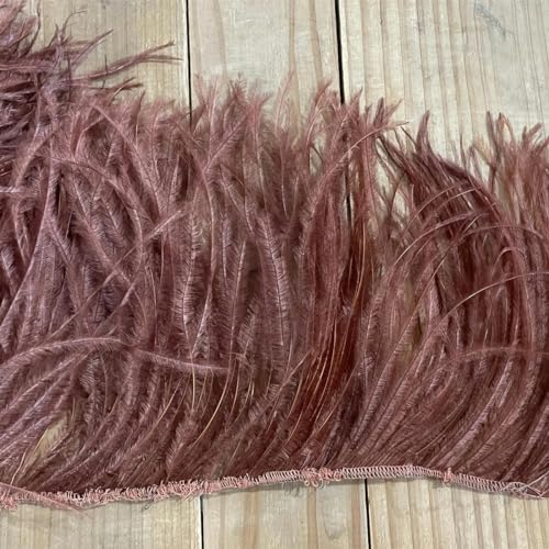 Lederband mit rosa Straußenfedern, 8–22 cm von YOGAES