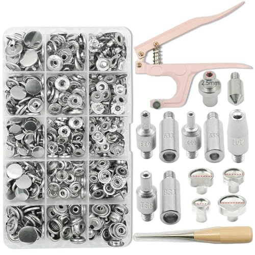 Metall-Druckknöpfe, Knopf-Sets mit Befestigungs-Botones, Installationszange, Nähzubehör für Kleidung, Jacke, Leder, Bastelset A Metall-Druckknöpfe, Knopf-Sets mit Befestigungs-Botones, Installationszange, Nähzubehör für Kleidung, Jacke, Leder, Bastelset A von YOGAES