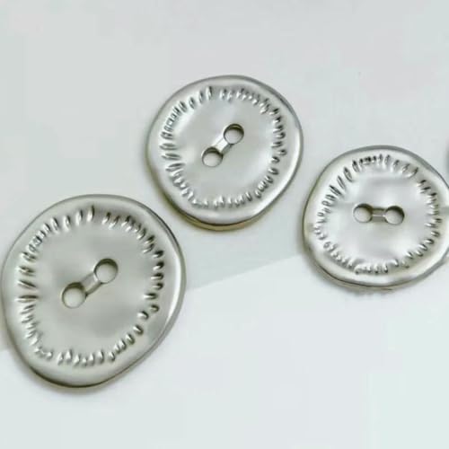 Metallknöpfe, 10-teiliges Set für Lederhandwerk, Nähen, Jacke, Mantel, Anzug, DIY, unregelmäßig, 2-Loch, Silber, Gold, Kupfer, Kleidungszubehör, 2–23,0 mm, 10 Stück von YOGAES