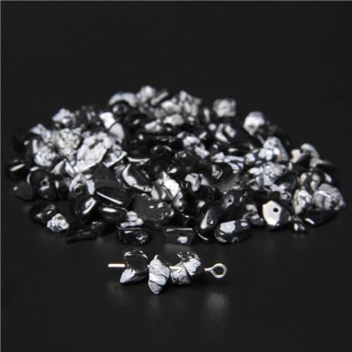 Natürliche Edelsteine, unregelmäßige Rosenquarz-Chip-Steine, Perlen für die Schmuckherstellung, 5–8 mm, Freiform-Perlen, DIY-Armband, Halskette, 15,5 Zoll Strang, Schneeflocke von YOGAES