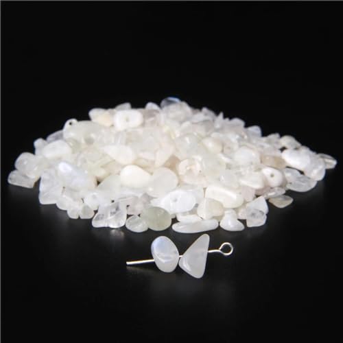 Natürliche Edelsteine, unregelmäßige Rosenquarz-Chip-Steine, Perlen für die Schmuckherstellung, 5–8 mm, Freiform-Perlen, DIY-Armband, Halskette, 15,5 Zoll Strang-Mondstein von YOGAES