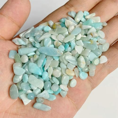 Natürliche grüne Steinsplitter ohne Loch, Perlen, 6–9 mm, Prehnit-Quarz, Kristall-Edelstein, unregelmäßiger Energiestein für Aquarium, Bonsai-32, Amazonit-20 g von YOGAES