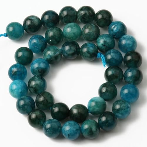 Natürliche runde Tigerauge-Granat-Achate, Quarz-Lava-Perlen für die Schmuckherstellung, DIY-Armband-Zubehör, 38,1 cm, Apatit, 4 mm (ca. 91 Stück) von YOGAES