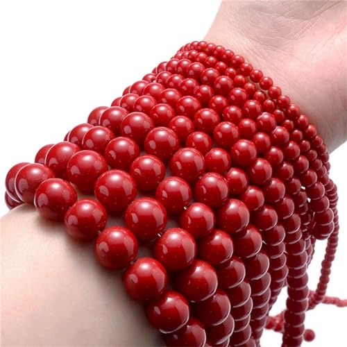 Natursteinperlen 4 6 8 10 mm Tigerauge Lava Turmalin Jade Achat Kristalle Opal Perle für Schmuckherstellung DIY Armband Halskette-Roter Korallenstein-10 mm 35 bis 37 Stück Natursteinperlen 4 6 8 10 mm Tigerauge Lava Turmalin Jade Achat Kristalle Opal Perle für Schmuckherstellung DIY Armband Halskette-Roter Korallenstein-10 mm 35 bis 37 Stück von YOGAES