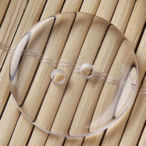 Neue 9–25 mm zwei Löcher, transparente kleine Knöpfe, Anzugpolster, Knopf, Brot, runde Harz-Nähknöpfe, DIY, Scrapbooking, 01–15 mm (30 Stück) von YOGAES