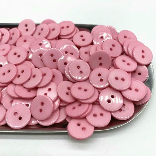 Neue 9 mm/15 mm Farben Doppelaugen-Brotknopf, runde Nähknöpfe aus Harz, für DIY, Scrapbooking, mehrfarbig, 06–15 mm (30 Stück) von YOGAES