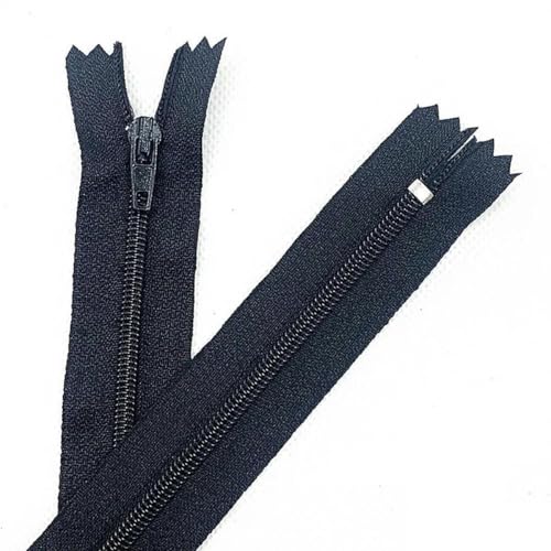 Nylon-Spiralreißverschlüsse für Schneider, Nähen, Basteln, 10 Stück, 10–60 cm (4–24 Zoll), 20 Farben, Großpackung, Schwarz, 10 Stück, 10 cm (4 Zoll) von YOGAES