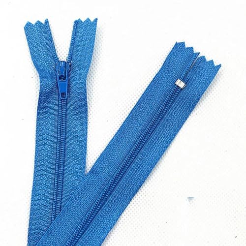 Nylon-Spiralreißverschlüsse für Schneiderhandwerk, 10 Stück, 10–60 cm (4–24 Zoll), 20 Farben, Großpackung, Blau, 10 Stück, 50 cm (20 Zoll) von YOGAES