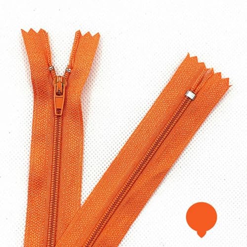 Nylon-Spiralreißverschlüsse für Schneiderhandwerk, 10 Stück, 10–60 cm (4–24 Zoll), 20 Farben, Großpackung-Orange-10 Stück-30 cm (12 Zoll) von YOGAES