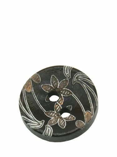 Runder Holzknopf für Kinderkleidung, Blume, Nähzubehör, Dekorative Knöpfe, 2 Löcher, 15mm, 30Stk, 60Stk-KNOPF MT60-4-60 Stück von YOGAES