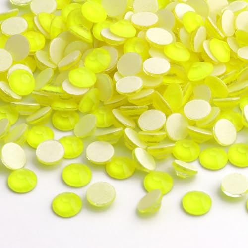 SS6-SS30 Neon-Strasssteine mit flacher Rückseite, glitzernde runde Strass-Applikation, nicht Hotfix-Steine für DIY-Handwerk, Nagelkunst, Kleidung, Dekoration, Gelb, Neon, SS16, 1440 Stück von YOGAES