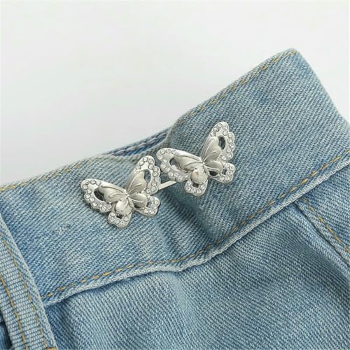 Schöne verstellbare Taillenschnalle mit chinesischem Knoten für Jeans, kein Nähen erforderlich, Metallknopfversteller für Hosen und Röcke, SA240025, Silber Schöne verstellbare Taillenschnalle mit chinesischem Knoten für Jeans, kein Nähen erforderlich, Metallknopfversteller für Hosen und Röcke, SA240025, Silber von YOGAES