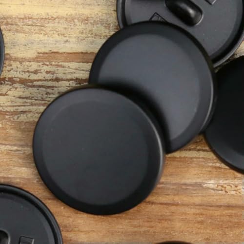 Stück schlichte Metallknöpfe, Schaft, Jeans, Herrenhosen, Nähzubehör, Schwarz, Silber, Gold, matt, poliert, schlicht, Schwarz, 18 mm (6 Stück) von YOGAES