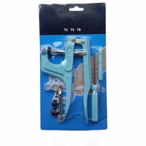 T5 Harz-Druckknopf-Set, Druckknöpfe, U-förmiger Verschluss, Druckknopfzangen-Set, Druckknöpfe, Stoffknöpfe, DIY-Nähmaschine, Bastelwerkzeug, nur blaue Zange, T5 von YOGAES