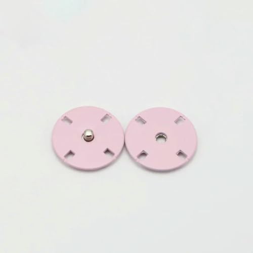 Unsichtbarer Druckknopf, schwarz-silberne Metallverschlüsse, runder Druckknopf, verdeckte Schnalle zum Nähen von Kleidungsstücken, Handarbeiten, Zubehör, Pink, 28L, 18,0 m von YOGAES