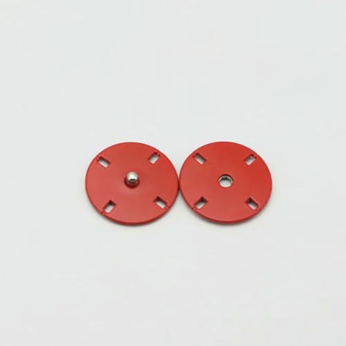 Unsichtbarer Druckknopf, schwarz-silberne Metallverschlüsse, runder Druckknopf, verdeckte Schnalle zum Nähen von Kleidungsstücken, Handarbeiten, Zubehör – Rot – 20 l, 12 von YOGAES